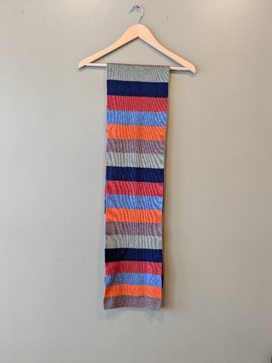 GAP Accessories - Gap 100% Lambswool Winter Scarf Multicolor Color Block Striped Retro Unisex Knit
